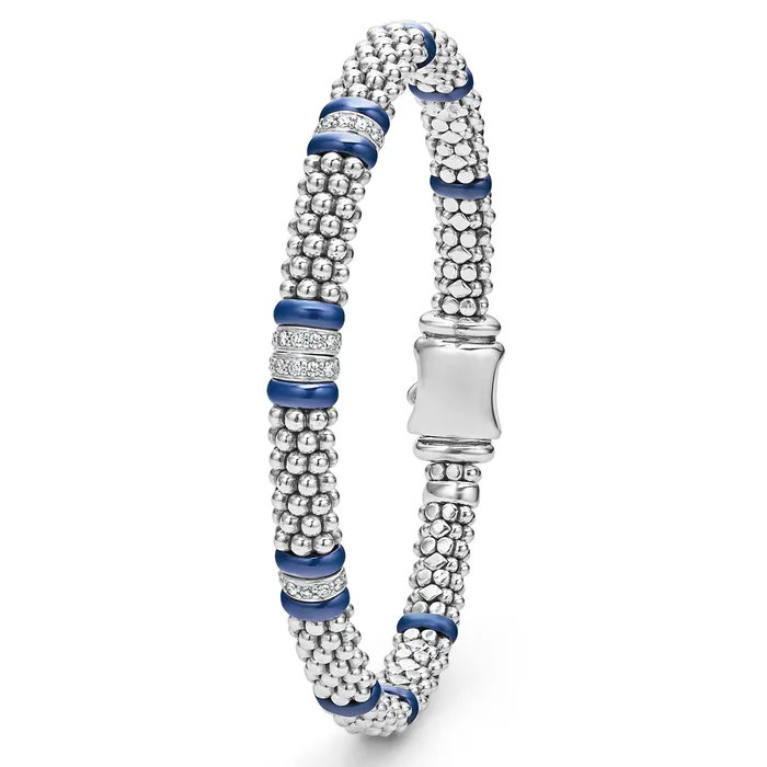 Bracelets LAGOS Blue Caviar Ultramarine Four Station Diamond Caviar Bracelet 6mm Bracelets LAGOS Blue Caviar Ultramarine Four Station Diamond Caviar Bracelet 6mm