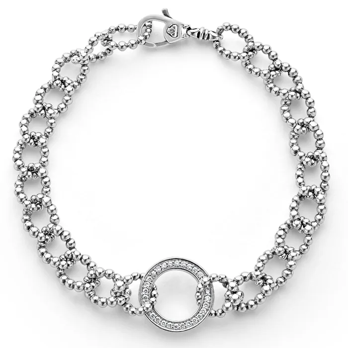 Bracelets LAGOS Caviar Spark Circle Diamond Link Bracelet