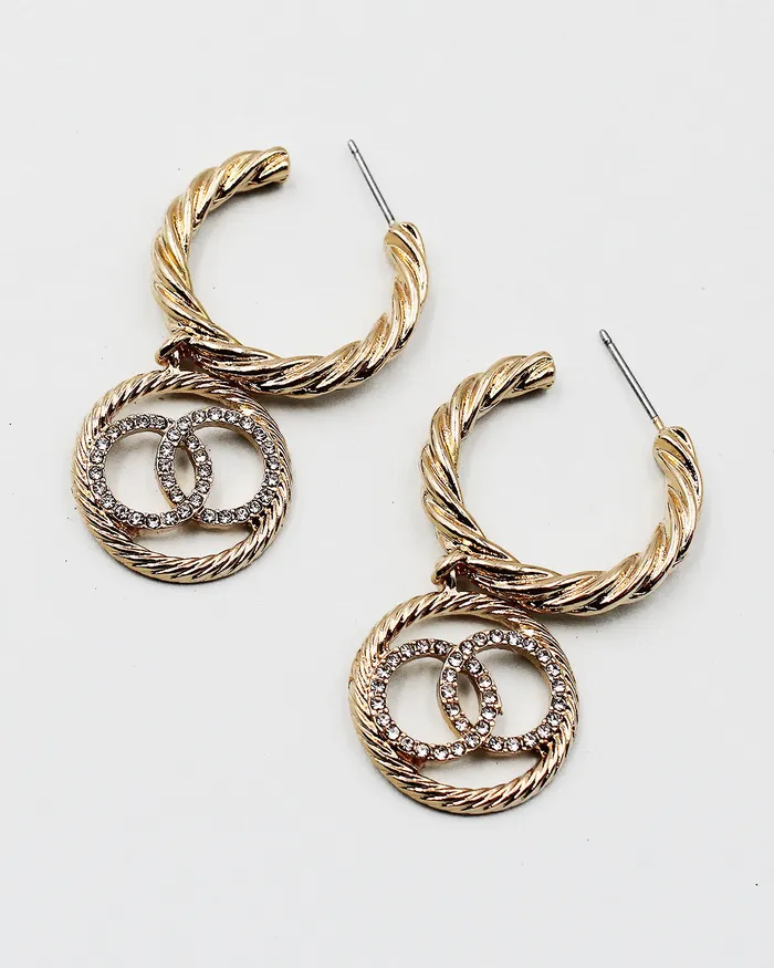 Braided Metal Dangle Earrings CHECK20241 Earrings