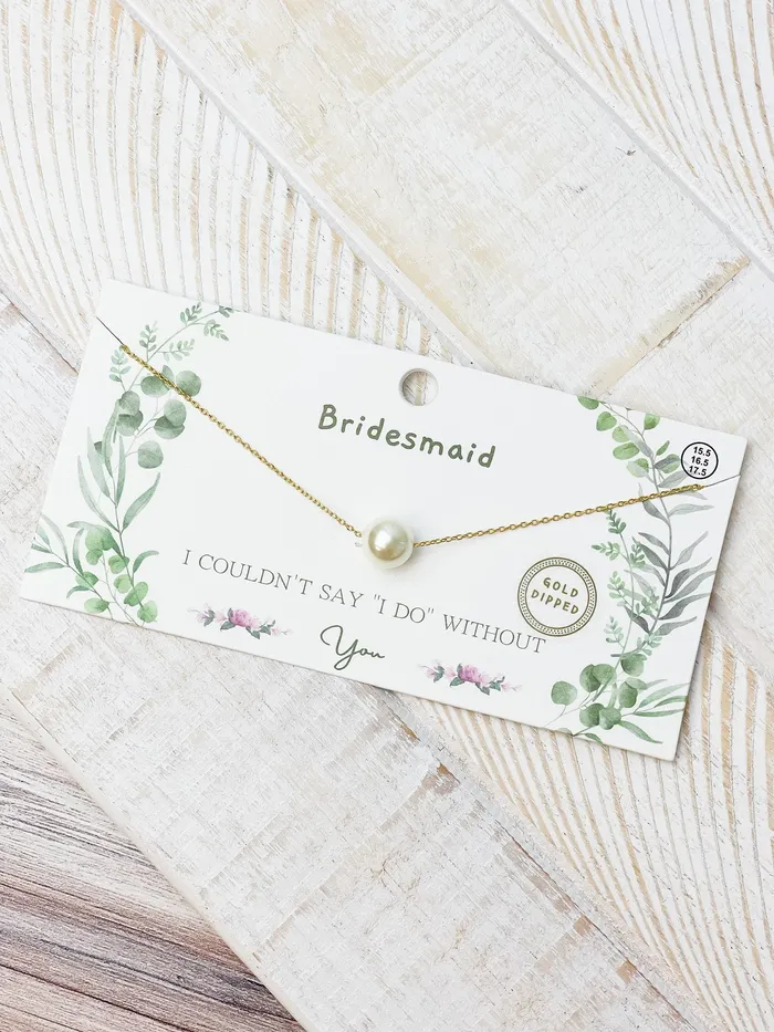 Bridesmaid Pearl Pendant Necklace Gold Prep Obsessed SB Necklaces