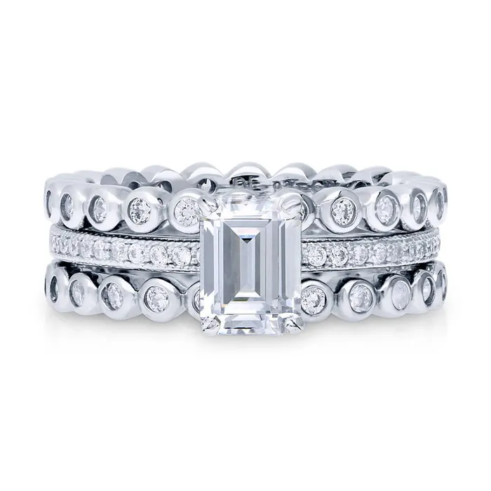 Bubble Solitaire 1ct CZ Ring Set in Sterling Silver BERRICLE Rings