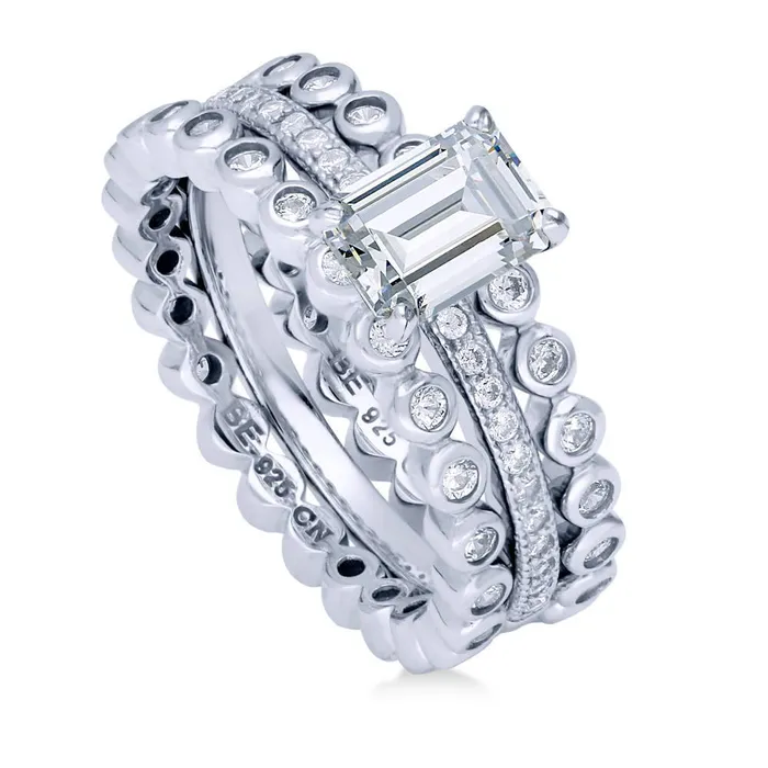 Bubble Solitaire 1ct CZ Ring Set in Sterling Silver BERRICLE Rings