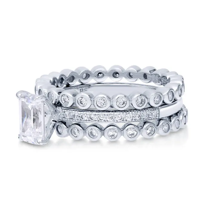 Bubble Solitaire 1ct CZ Ring Set in Sterling Silver BERRICLE Rings
