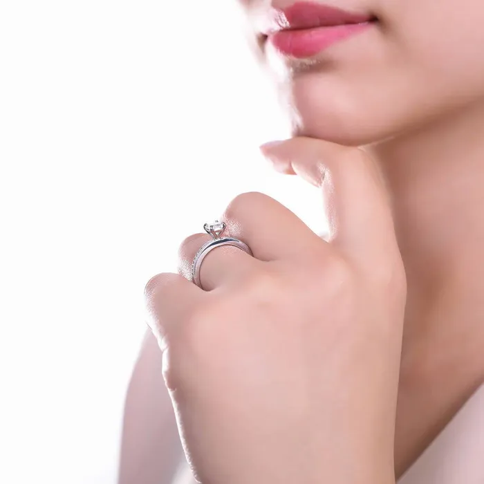 Bubble Solitaire 1ct CZ Ring Set in Sterling Silver BERRICLE Rings