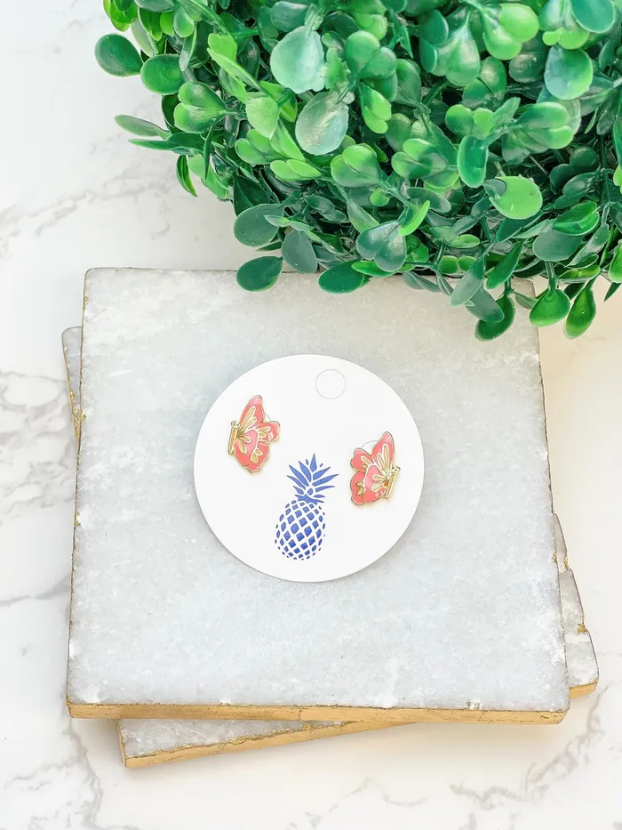 Butterfly Signature Enamel Stud Earrings Prep Obsessed LM Earrings