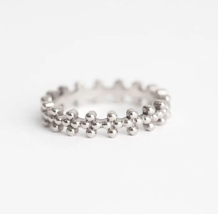 Capucinne Gold Beaded Ring Beaded Crown Ring Rings