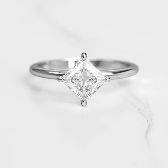 Capucinne Princess Solitaire Diamond Ring Rings