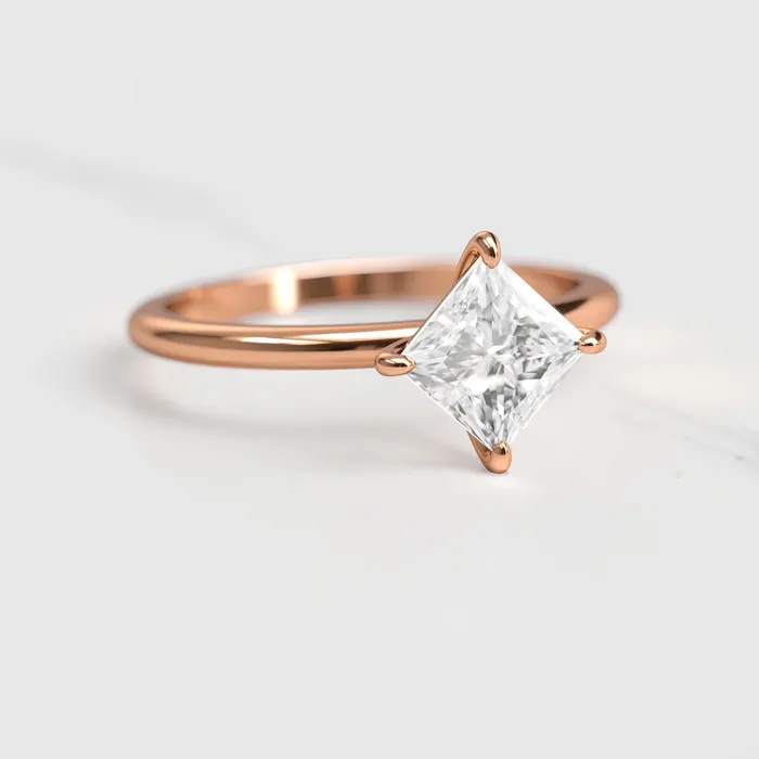 Capucinne Princess Solitaire Diamond Ring Rings