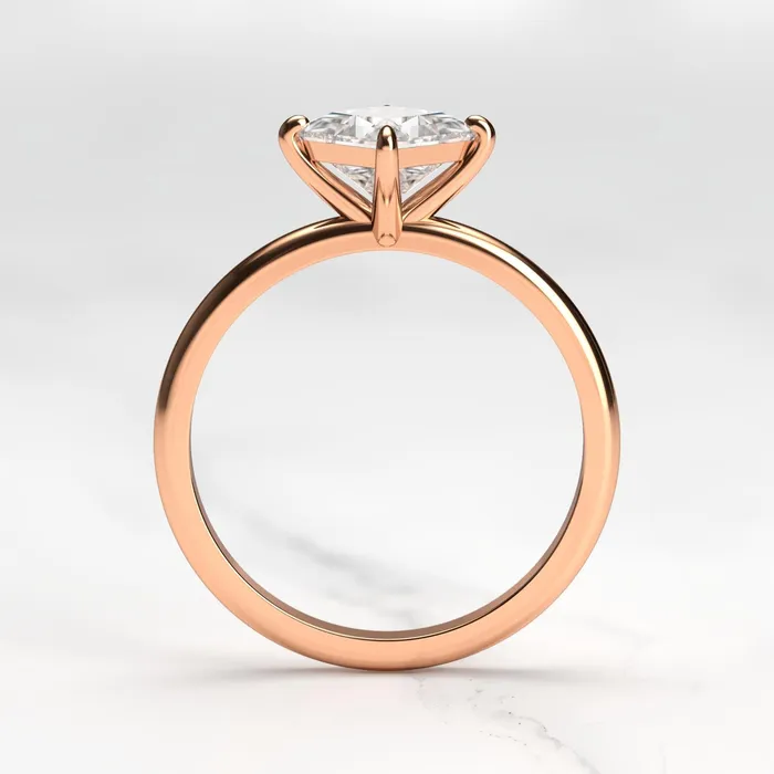 Capucinne Princess Solitaire Diamond Ring Rings
