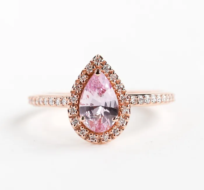 Capucinne Rings Andie Pear Sapphire Diamond Ring