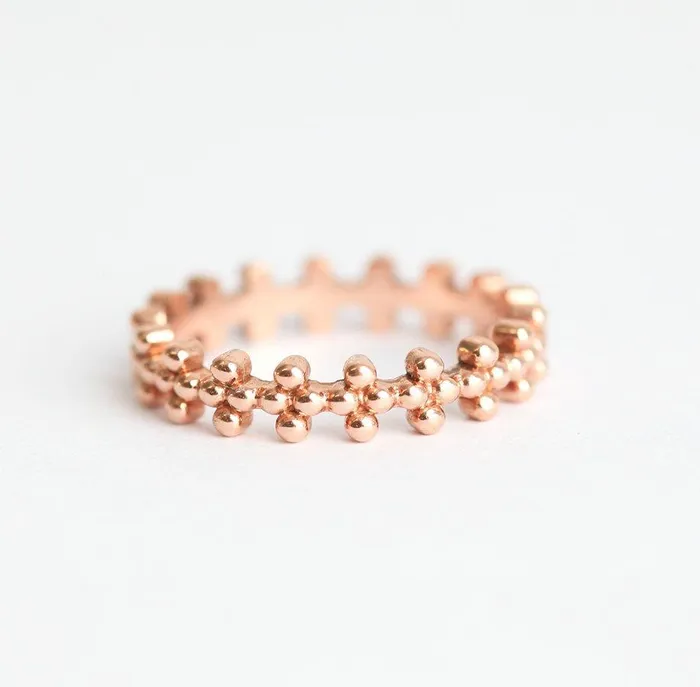 Capucinne Rings Gold Beaded Ring Beaded Crown Ring Ready to Ship