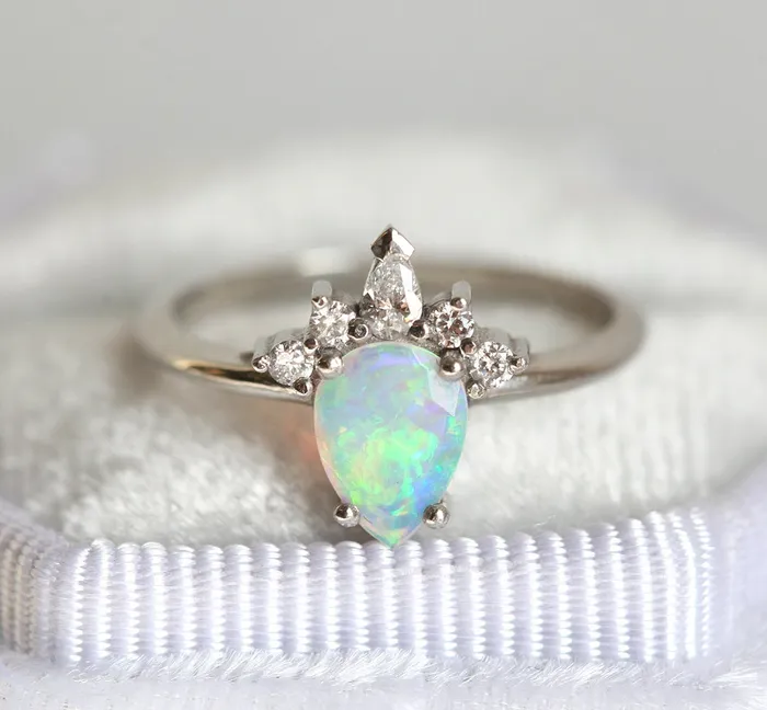 Capucinne Rings Kimora Pear Opal Ring
