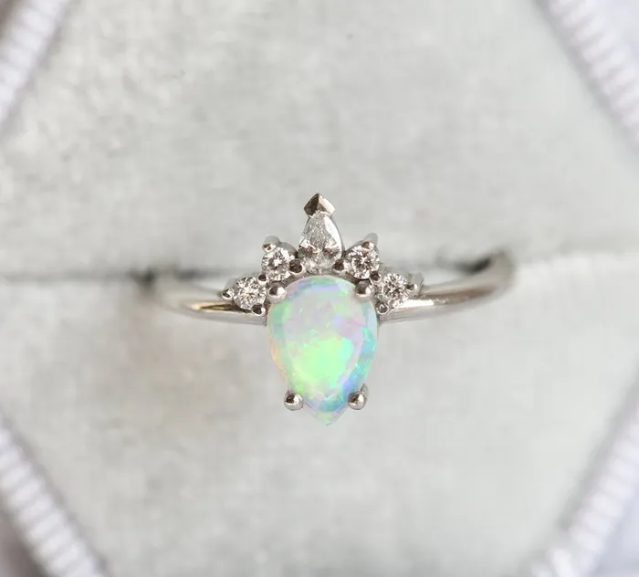 Capucinne Rings Kimora Pear Opal Ring