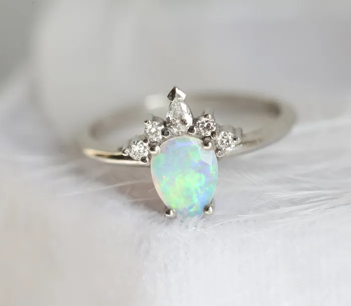 Capucinne Rings Kimora Pear Opal Ring