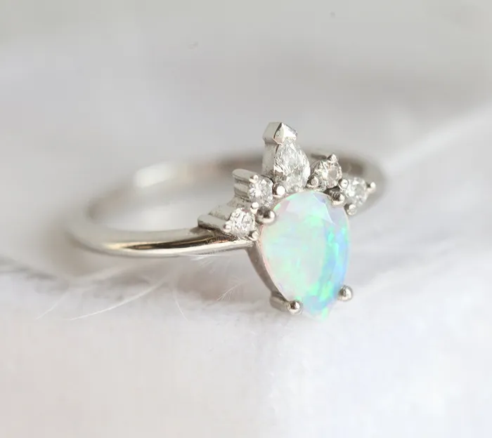 Capucinne Rings Kimora Pear Opal Ring