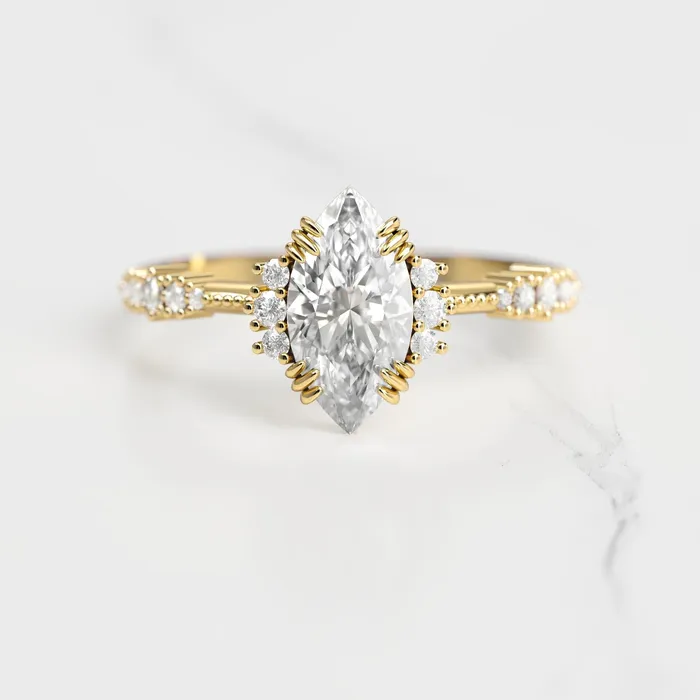 Capucinne Rings Marquise Cluster Diamond Ring