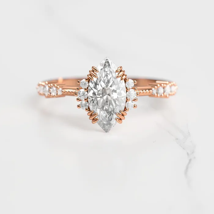 Capucinne Rings Marquise Cluster Diamond Ring