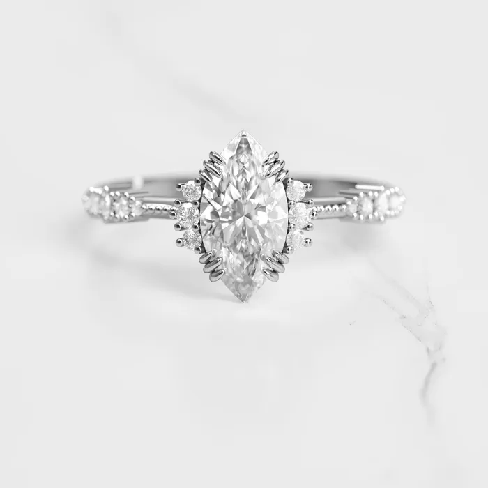 Capucinne Rings Marquise Cluster Diamond Ring
