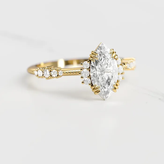 Capucinne Rings Marquise Cluster Diamond Ring