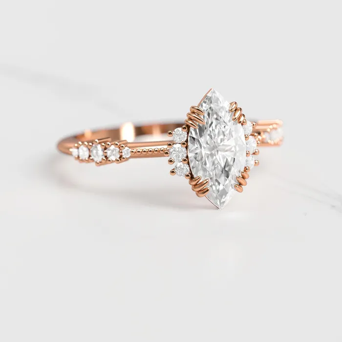 Capucinne Rings Marquise Cluster Diamond Ring
