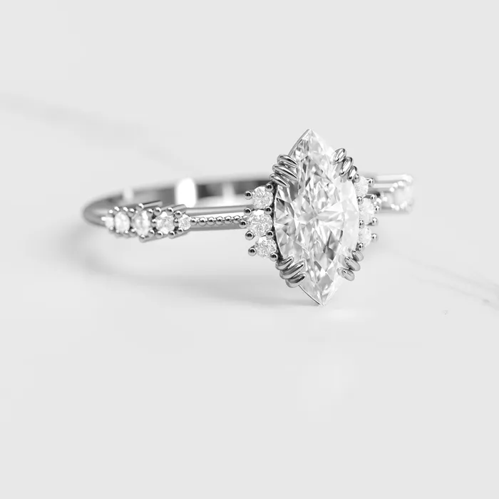 Capucinne Rings Marquise Cluster Diamond Ring