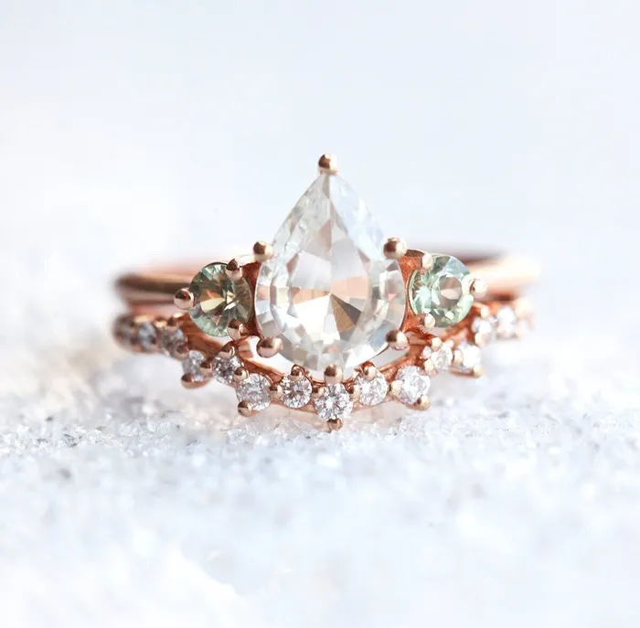 Capucinne Rings Misella Sapphire Diamond Ring Set