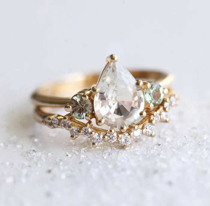 Capucinne Rings Misella Sapphire Diamond Ring Set