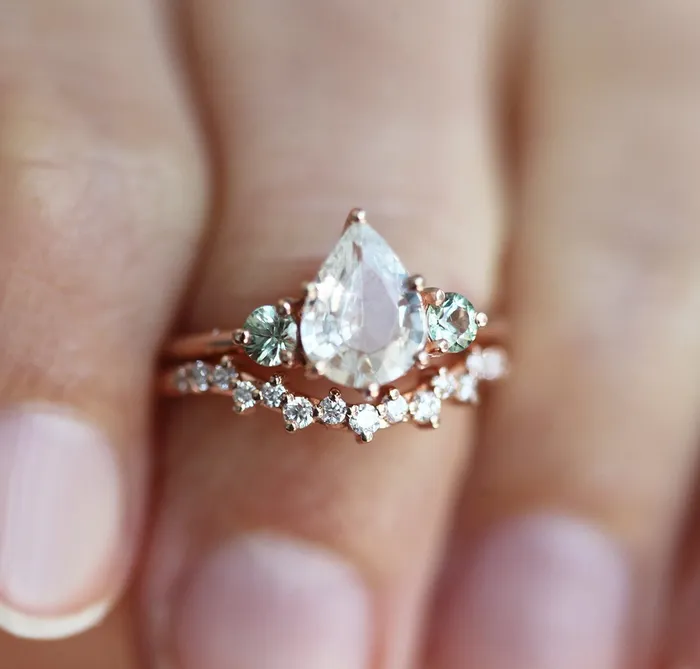 Capucinne Rings Misella Sapphire Diamond Ring Set
