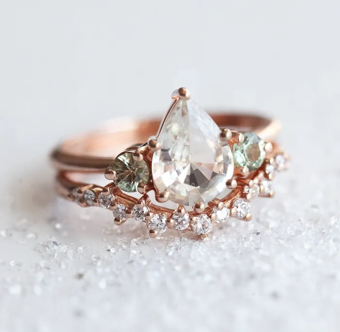 Capucinne Rings Misella Sapphire Diamond Ring Set