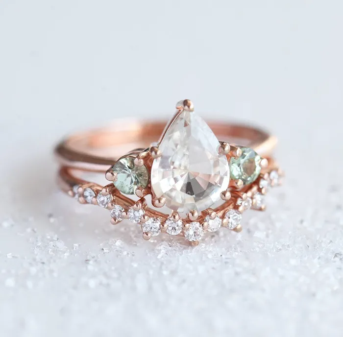Capucinne Rings Misella Sapphire Diamond Ring Set