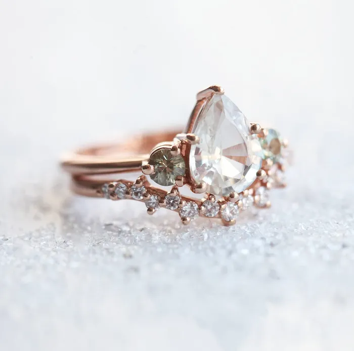 Capucinne Rings Misella Sapphire Diamond Ring Set