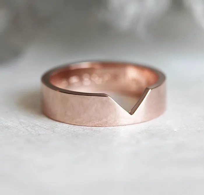 capucinne Rings Rose Gold Ring Matching Rose Gold Band