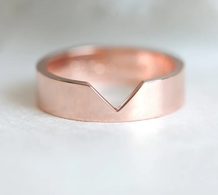 capucinne Rings Rose Gold Ring Matching Rose Gold Band