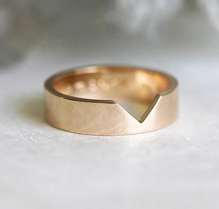 capucinne Rings Rose Gold Ring Matching Rose Gold Band