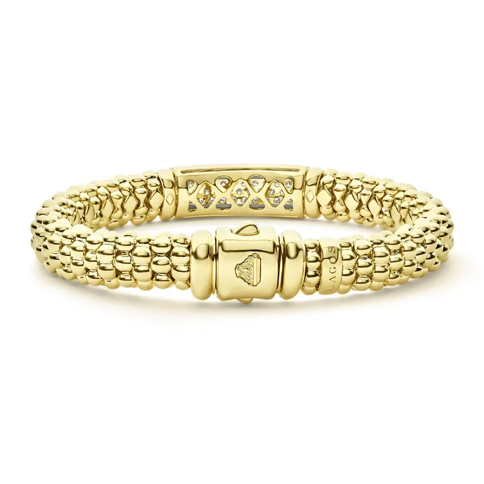 Caviar Gold 18K Gold Diamond Bracelet 9mm Lagos PreStyled Sets Caviar Gold 18K Gold Diamond Bracelet 9mm Lagos PreStyled Sets