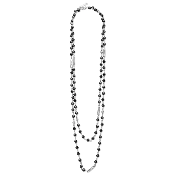 Caviar Icon Long Black Ceramic Beaded Necklace LAGOS Necklaces Caviar Icon Long Black Ceramic Beaded Necklace LAGOS Necklaces