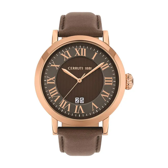 Cerruti Mens Watch With Rose Gold Case And Brown Dial Leather Strap Cerruti Watches Cerruti Mens Watch With Rose Gold Case And Brown Dial Leather Strap Cerruti Watches
