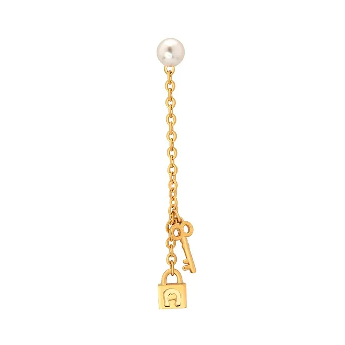Charm Necklaces Aigner Aigner Erose Gold Plated Bon Voyage Pearl StudWith Lock Charm Key Charm Design Charm Necklaces Aigner Aigner Erose Gold Plated Bon Voyage Pearl StudWith Lock Charm Key Charm Design