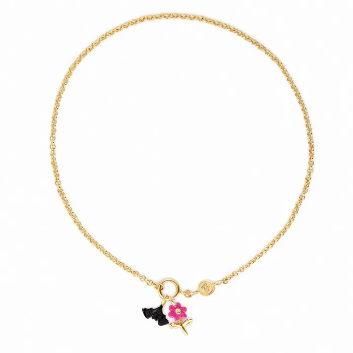 Charm Necklaces Les Nereides Les Nereides Pink Daisy Charm Charm Necklaces Les Nereides Les Nereides Pink Daisy Charm