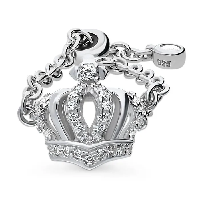 Crown CZ Chain Ring in Sterling Silver BERRICLE Rings