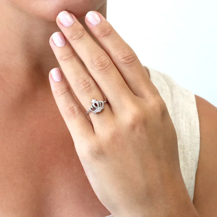 Crown CZ Chain Ring in Sterling Silver BERRICLE Rings