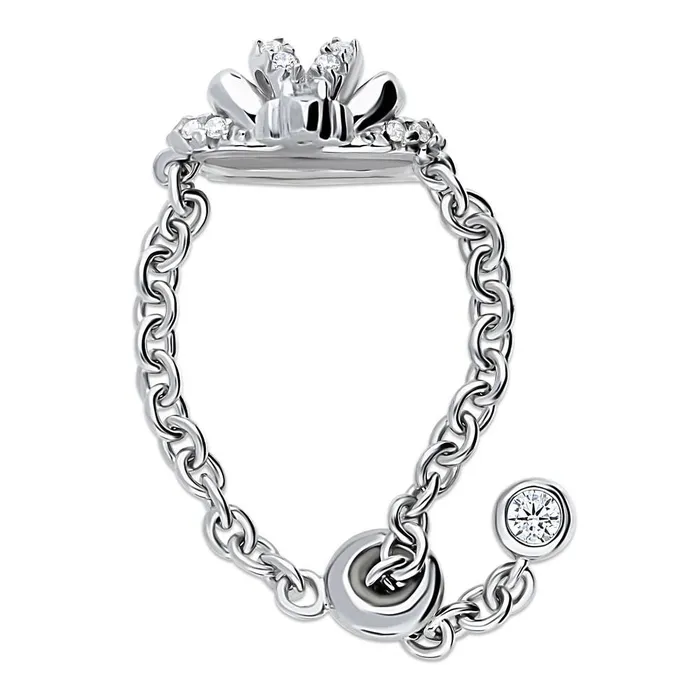 Crown CZ Chain Ring in Sterling Silver BERRICLE Rings