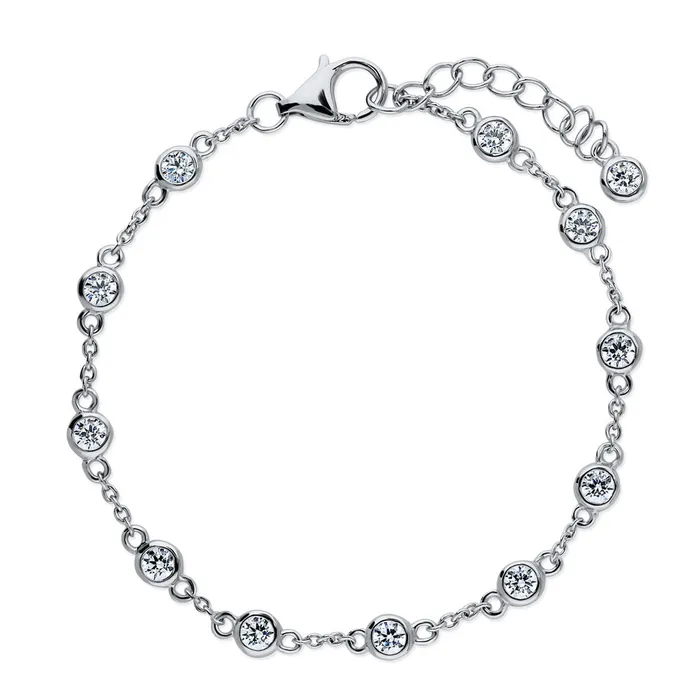 CZ by Yard Station Bracelet in Sterling Silver BERRICLE Bracelets