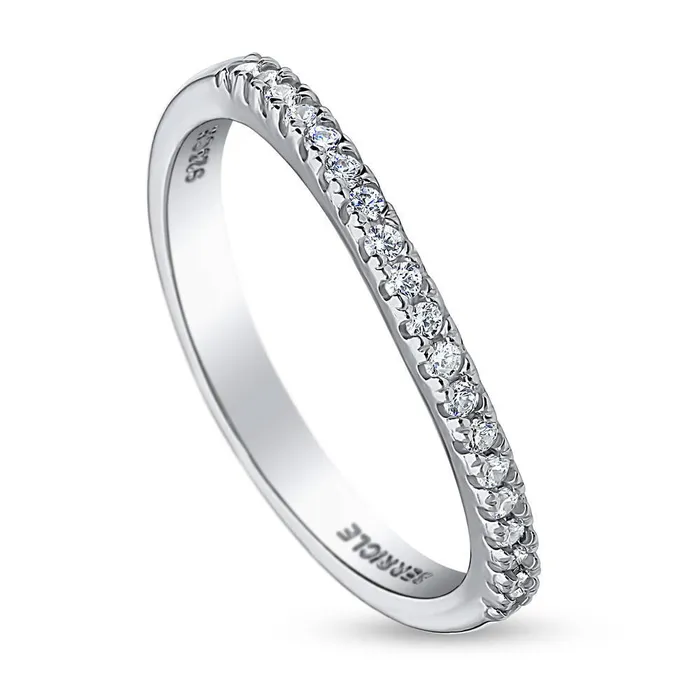 CZ Curved Eternity Ring in Sterling Silver BERRICLE Rings