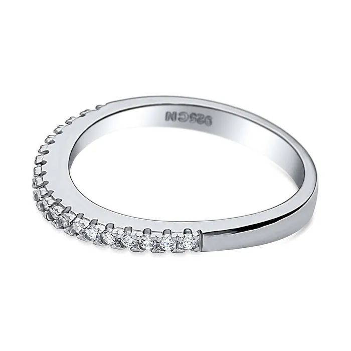 CZ Curved Eternity Ring in Sterling Silver BERRICLE Rings
