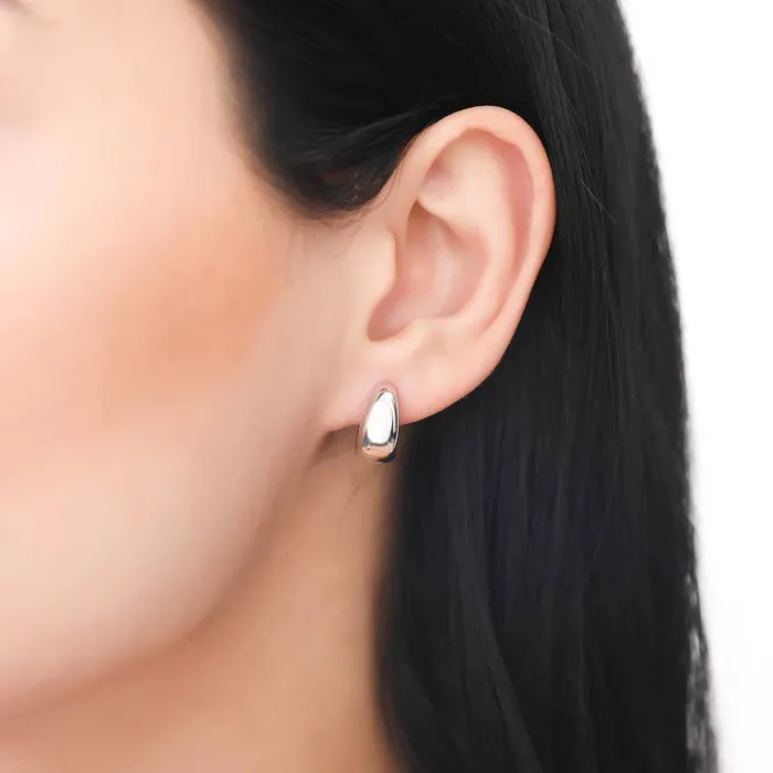 Dome Small Huggie Earrings in Sterling Silver 055 BERRICLE Earrings