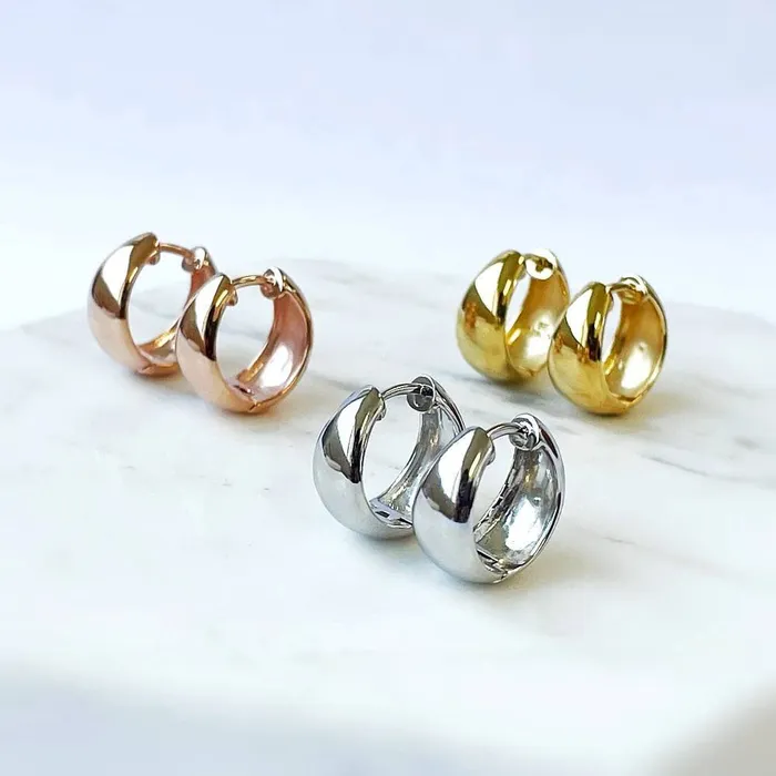 Dome Small Huggie Earrings in Sterling Silver 055 BERRICLE Earrings