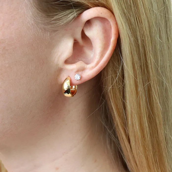 Dome Small Huggie Earrings in Sterling Silver 055 BERRICLE Earrings