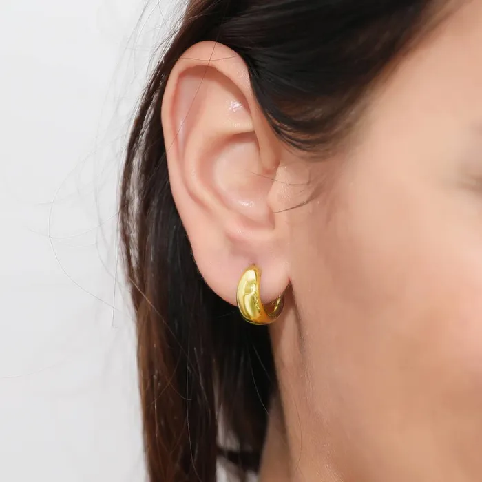 Dome Small Huggie Earrings in Sterling Silver 055 BERRICLE Earrings