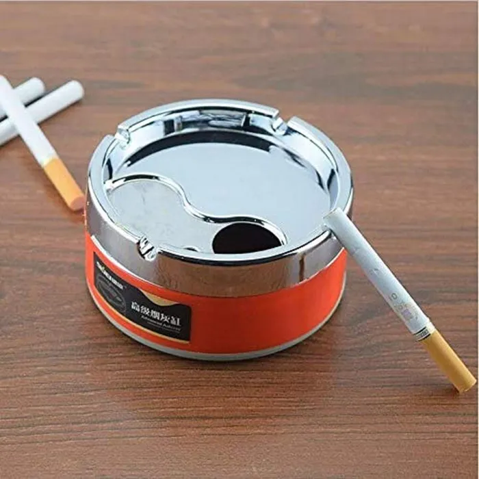 Dropshipped via Social Commerce Network Bracelets First Front Plastic Base Stainless Steel Unbreakable Tabletop Decor Closed Printing Ashtray Multicolour 1 Piece